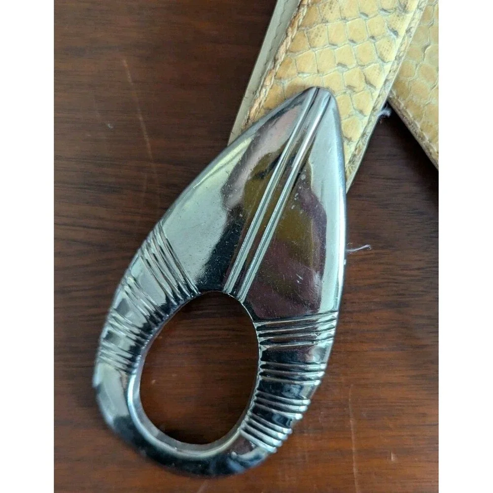 Vtg Arrowhead Spearhead Art Deco Chrome Belt Buckle 1